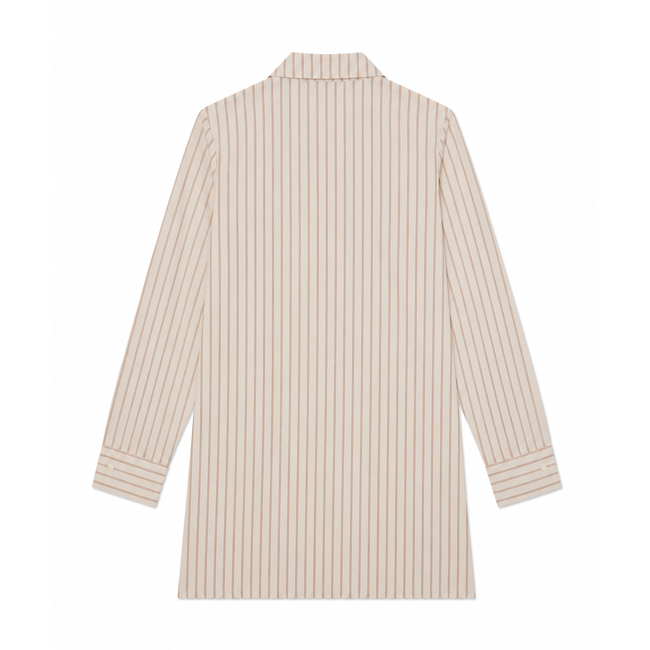 STRIPED COTTON AND SILK TUNIC SHIRT