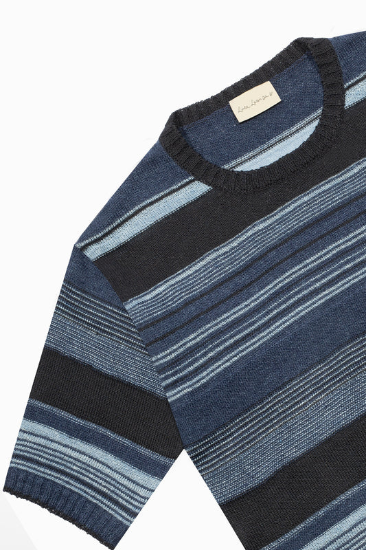 KNITTED LINEN AND SILK-BLEND “BOXY” T SHIRT