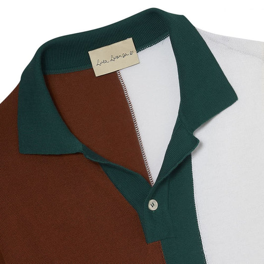 INTARSIA-STRIPED POLO SHIRT