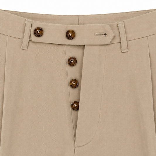 SAND TAILORED PLEATED TROUSERS