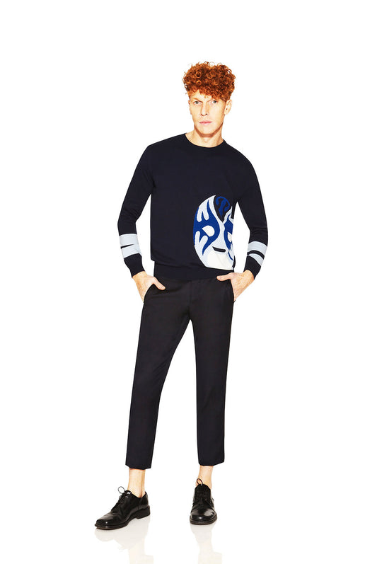 “LUCHADOR” INTARSIA COTTON SWEATER