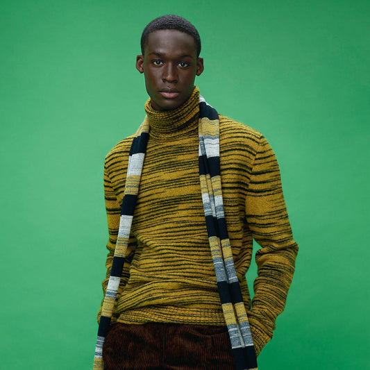 BABY ALPACA BLEND PRINTED SWEATER