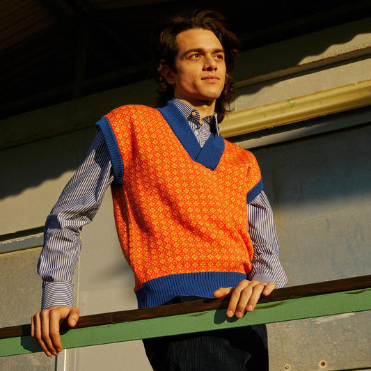MERINO EXTRAFINE JACQUARD SWEATER VEST