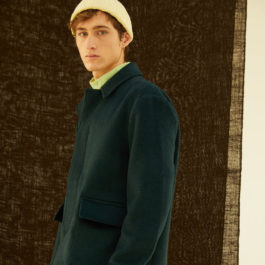 CASHMERE-BLEND CLOTH JACKET WITH WIDE POCKETS