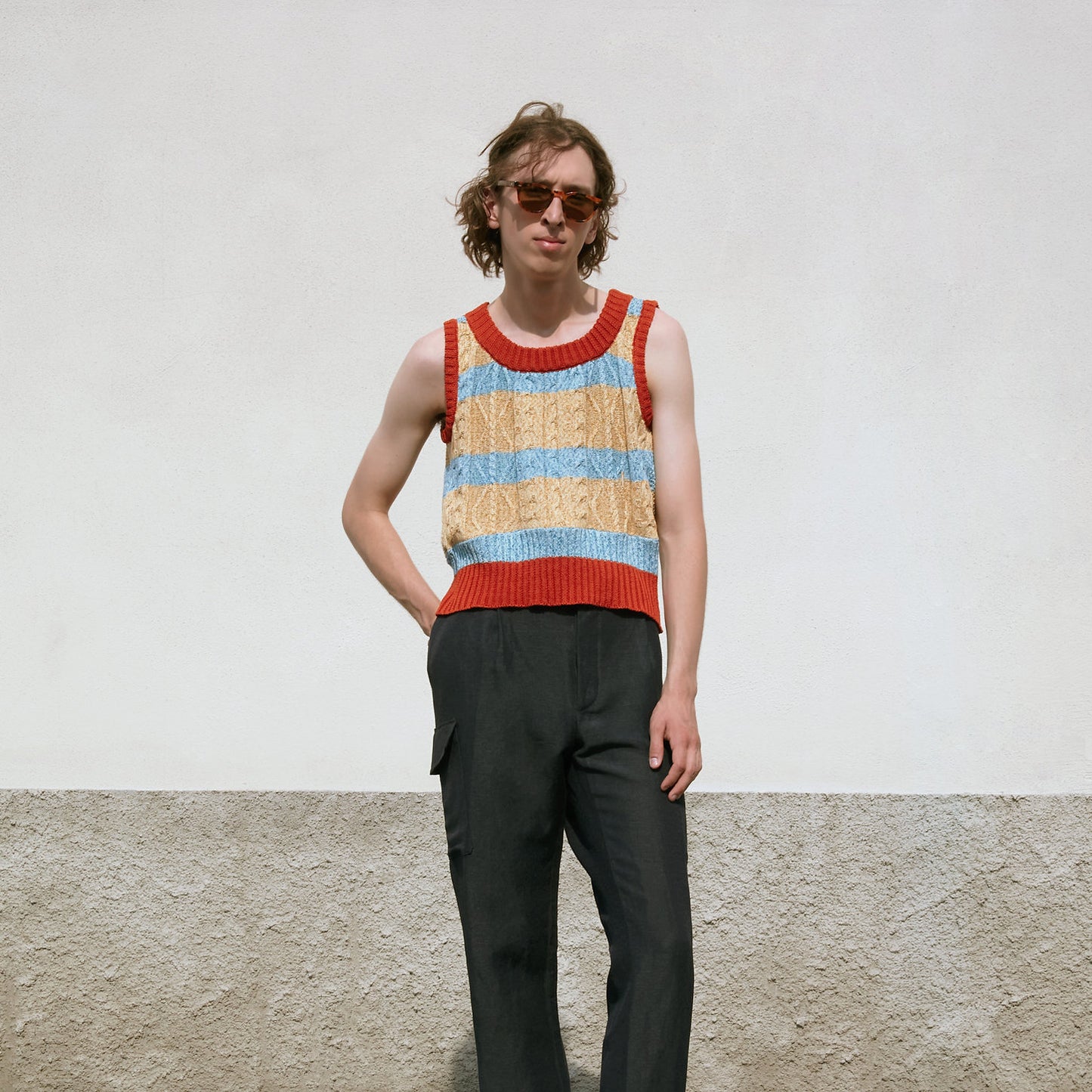 RECYCLED COTTON KNITTED TANK TOP