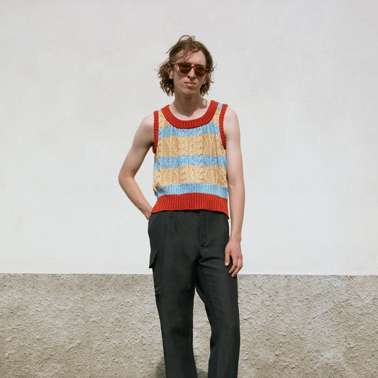 RECYCLED COTTON KNITTED TANK TOP