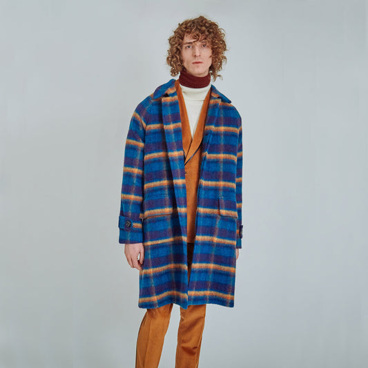 “MOSEY FOR LUCA LARENZA” FUNKY-CHECKED WOOL OVERCOAT