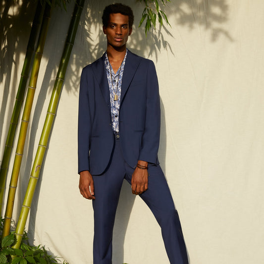 CAMP COLLAR FLORAL PRINTED COTTON SHIRT