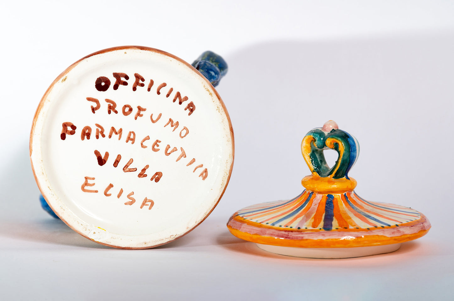 HAND-PAINTED CERAMIC JAR
