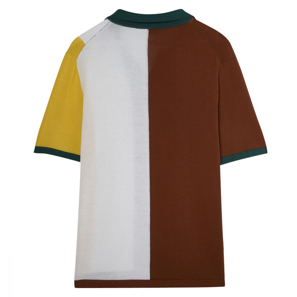 INTARSIA-STRIPED POLO SHIRT