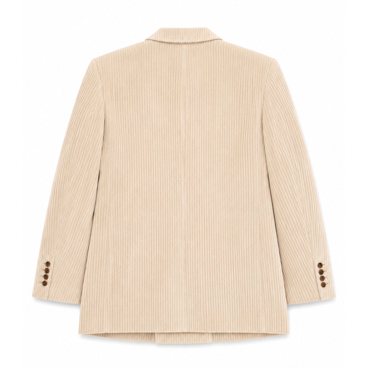IVORY DOUBLE-BREASTED CORDUROY BLAZER