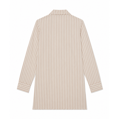 STRIPED COTTON AND SILK TUNIC SHIRT