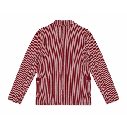 BURGUNDY STRIPED JERSEY JACKET
