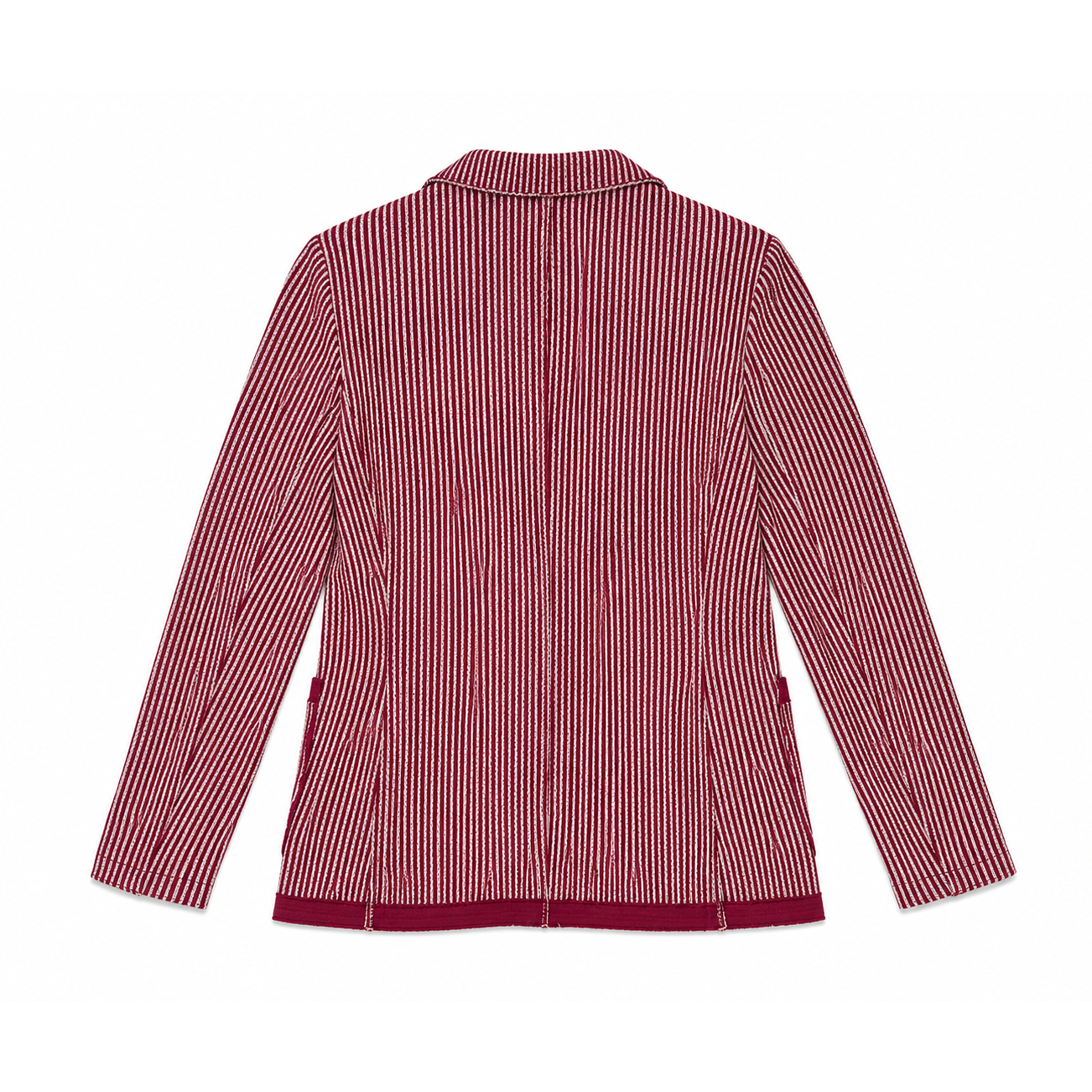 BURGUNDY STRIPED JERSEY BLAZER