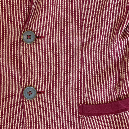 BURGUNDY STRIPED JERSEY BLAZER