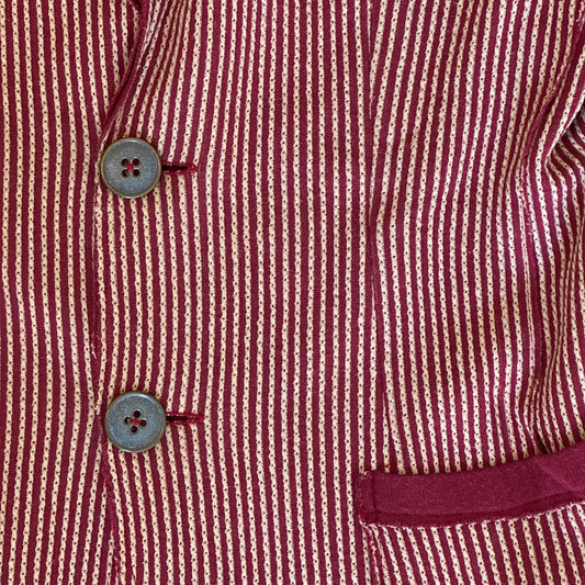 BURGUNDY STRIPED JERSEY BLAZER