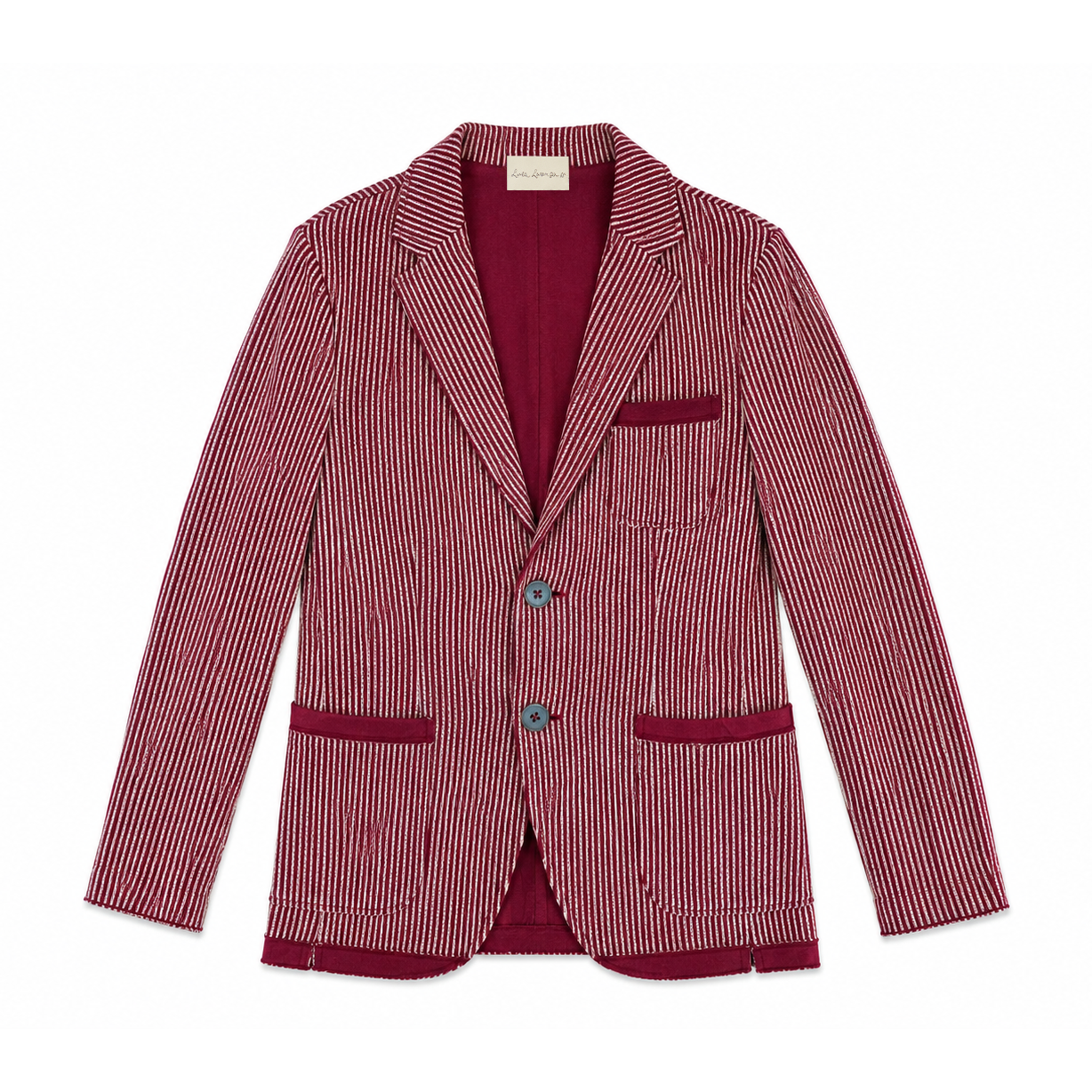 BURGUNDY STRIPED JERSEY BLAZER