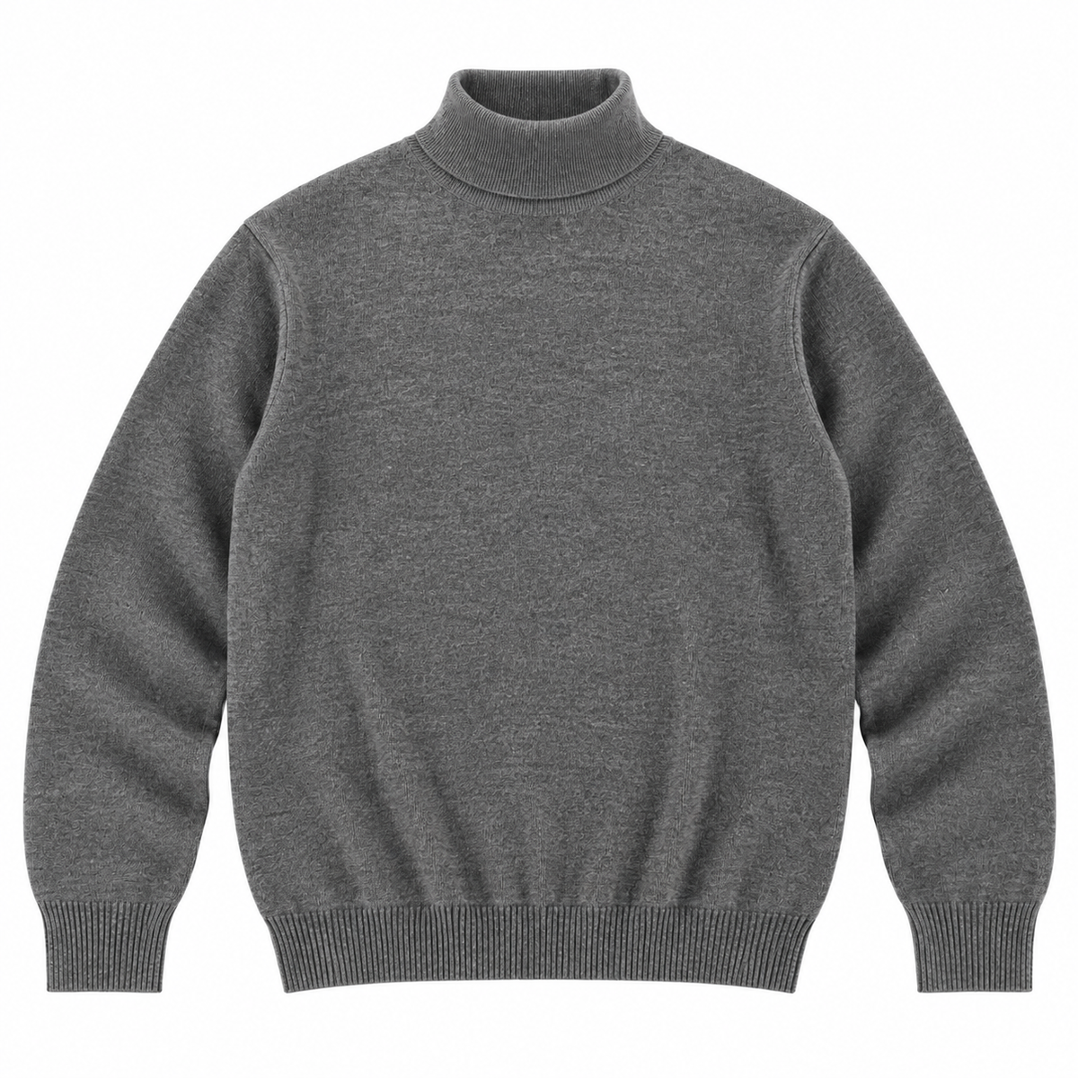 CASHMERE TURTLENECK - GREY MELANGE