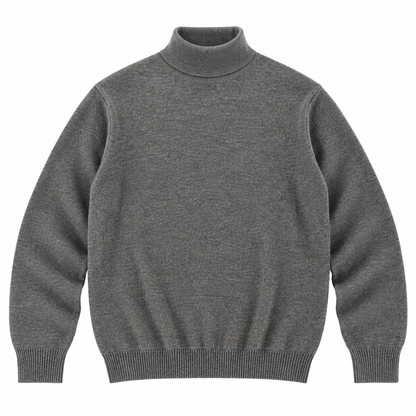 CASHMERE TURTLENECK - GREY MELANGE
