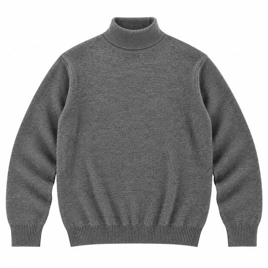 CASHMERE TURTLENECK - GREY MELANGE