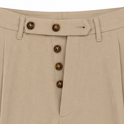 SAND TAILORED PLEATED TROUSERS