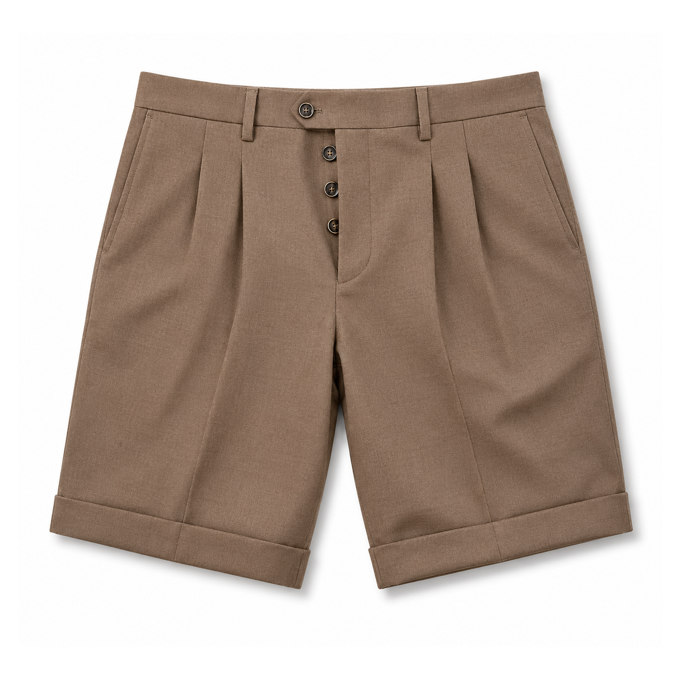 TAUPE TAILORED BERMUDA SHORTS