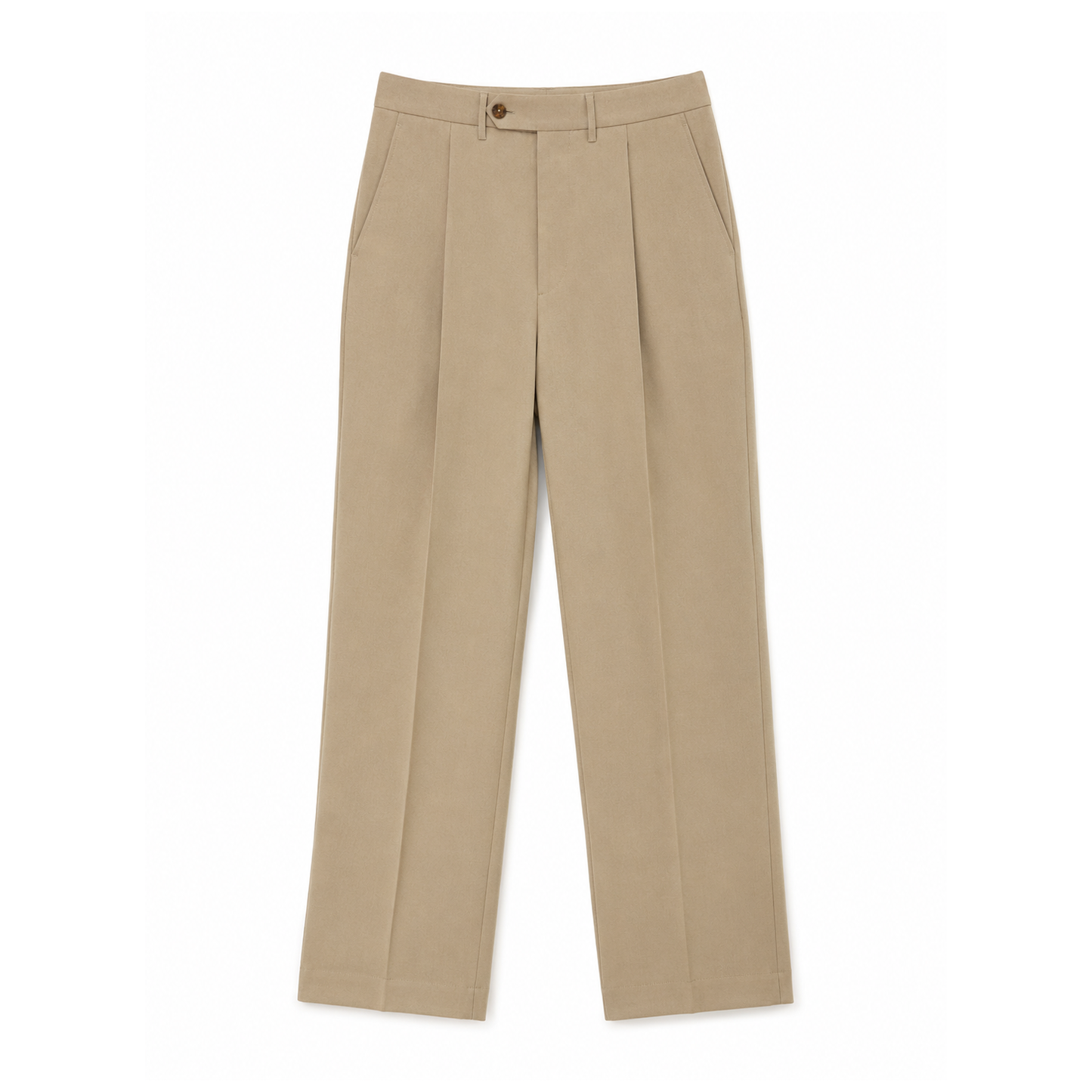 SAND TAILORED PLEATED TROUSERS