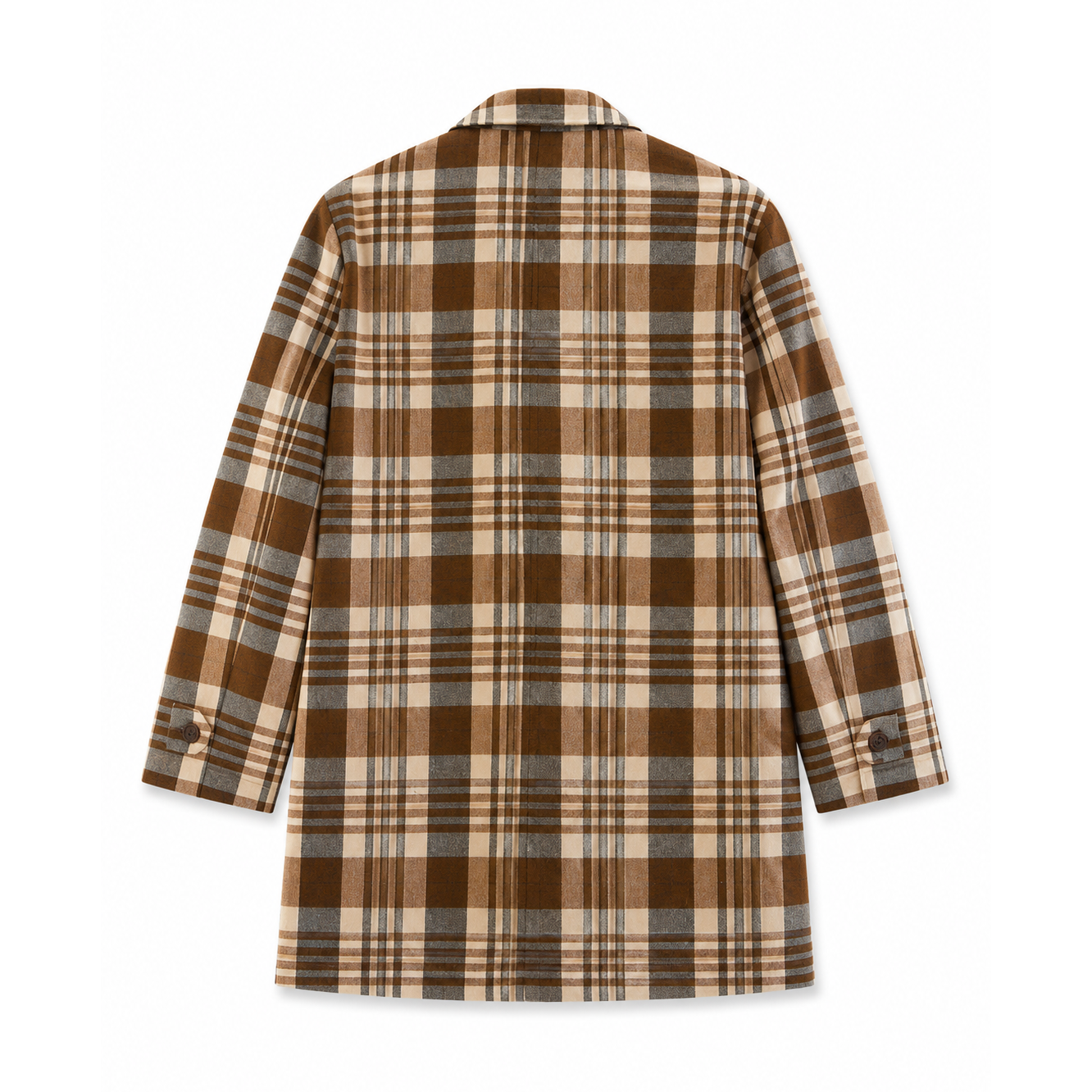 TOBACCO CHECK LINEN TRENCH