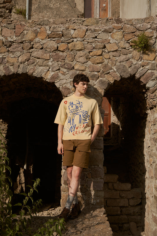 “VILLA ELISA” JACQUARD-KNITTED COTTON SWEATER