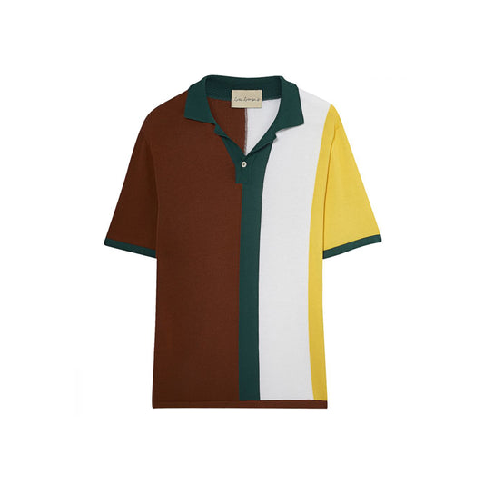 INTARSIA-STRIPED POLO SHIRT