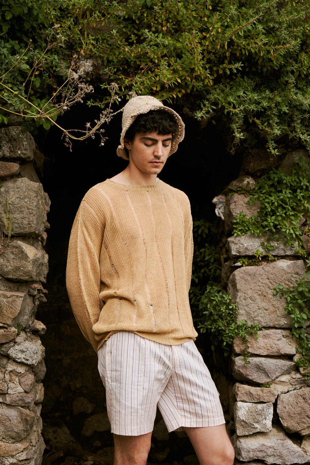 OPEN-KNIT LINEN SWEATER