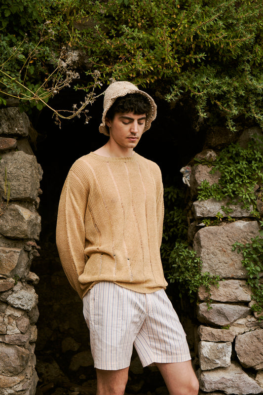 OPEN-KNIT LINEN SWEATER